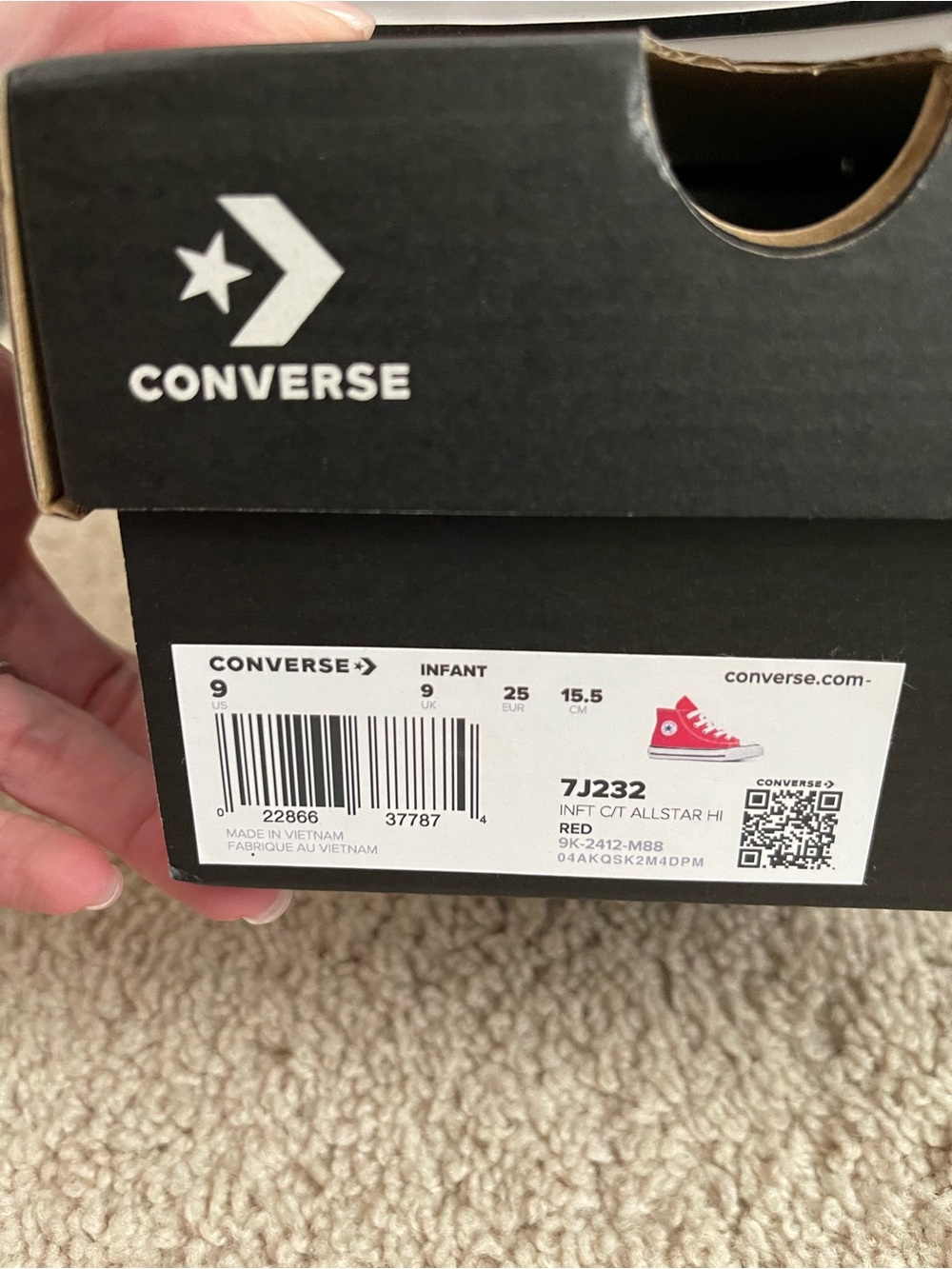 Converse Infant Red High Top Sneaker Box - Picture 2 of 2